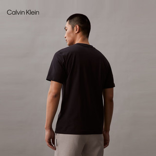 Calvin Klein【吸湿】运动24春夏男士字母印花纯棉跑步短袖T恤4MS4K169 001-太空黑 M