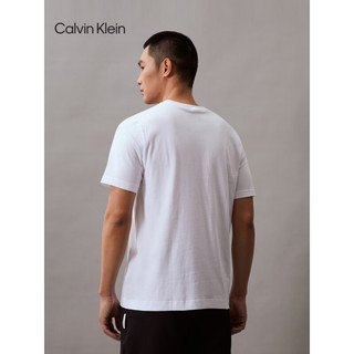 卡尔文·克莱恩 Calvin Klein 运动24春夏男士字母印花纯棉跑步短袖T恤4MS4K169 540-月光白 XL