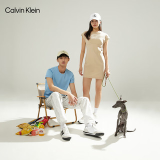 Calvin Klein【不晒系列防晒】Jeans24春夏男士镶边宽松凉感POLO衫J326335 CEZ-湖泊蓝 S