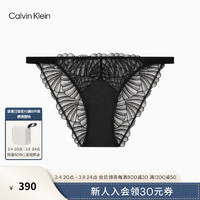 Calvin Klein内衣【黑标系列】24春夏女士性感蕾丝比基尼内裤QF7760AD UB1-太空黑 M