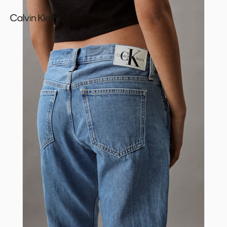 Calvin Klein Jeans24春夏女士纯棉中蓝水洗复古低腰直筒牛仔裤J223698 1A4-牛仔浅蓝 29