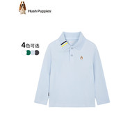 暇步士 童装儿童2024春秋季男童彩色罗纹翻领长袖POLO衫质感时尚 藏蓝 130cm