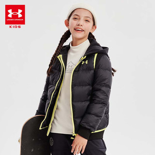 安德玛（Under Armour）儿童羽绒服秋冬外套冬季保暖锁温加厚运动羽绒男女童上 黑色 150cm