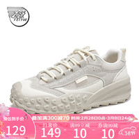 飞跃（Feiyue）男鞋老爹鞋2024春季鞋子男厚底透气休闲鞋舒适款运动鞋潮 米色 36