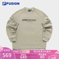 FILA FUSION斐乐潮牌男子套头卫衣2024春季休闲拼接针织上衣 板栗咖-DK 165/88A/S