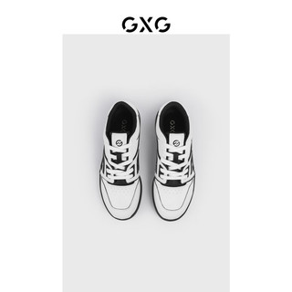 GXG板鞋男鞋运动鞋潮流休闲厚底小白鞋男复古滑板鞋低帮鞋 白色/黑色 43