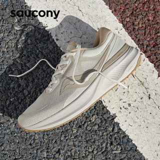 索康尼（SAUCONY）男鞋女鞋2024春季PUFF泡芙跑鞋运动鞋轻便舒适耐磨缓震跑步鞋 泡芙/米粽 37.5 码