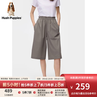 Hush Puppies暇步士女士2024夏运动休闲凉感防晒宽松版七分裤 179深灰 26