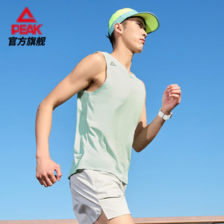 PEAK 匹克 运动背心男2024春夏速干透气无袖上衣训练服篮球罩衫 白绿 XL