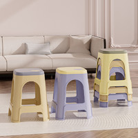 稻草熊 塑料凳子可叠放摞叠家用加厚餐桌板凳现代简约椅子胶凳子高凳方凳