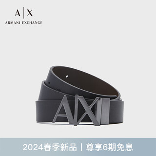 阿玛尼ARMANI EXCHANGE【】24早春AX男士金属徽标带头双面用腰带 54120黑色 30