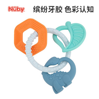 Nuby 努比 全硅胶钥匙圈造型牙胶防吃手可煮婴儿咬咬胶磨牙固齿 钥匙圈造型 1只装