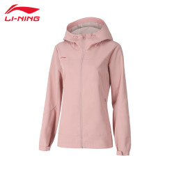 lining李宁风衣外套女春秋新款连帽休闲开衫宽松防风健身运动风衣16柔