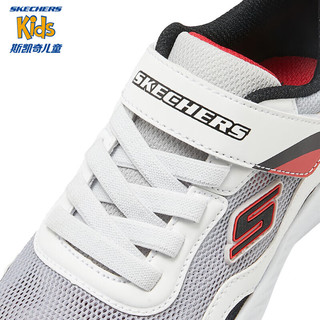 Skechers斯凯奇童鞋2024春男童网面透气运动鞋舒适轻便休闲鞋405283L 白色/黑色/WBK 27.5码