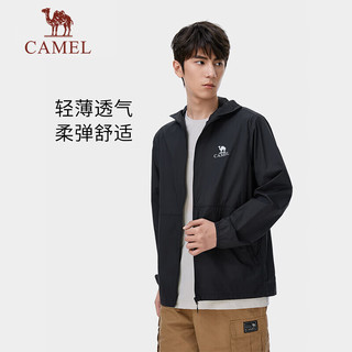 骆驼（CAMEL）户外防晒衣UPF50+防紫外线凉感防晒钓鱼服【云朵】A14BATR083 幻影黑，男 XXL