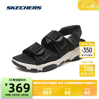 斯凯奇Skechers女子休闲运动沙滩凉鞋轻质吸震舒适透气163260 黑色/BLK 35