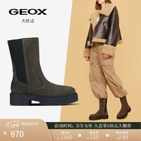 GEOX 杰欧适 女鞋2023秋季潮流简约舒适有型时装靴SPHERICA D36VDK 深灰色C9002 36