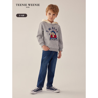 Teenie Weenie Kids小熊童装24早春男童撞色连帽长袖加绒卫衣 藏青色 160cm