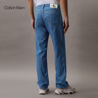 Calvin Klein【复刻90系列】Jeans24春夏男士亚麻直筒牛仔裤J325419 1A4-牛仔浅蓝 33