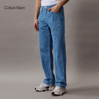 Calvin Klein【复刻90系列】Jeans24春夏男士亚麻直筒牛仔裤J325419 1A4-牛仔浅蓝 31