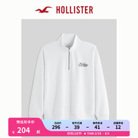 HOLLISTER24春夏休闲宽松质感立领落肩袖运动卫衣男 356710-1 白色 M (180/100A)