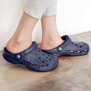 卡骆驰（crocs）洞洞鞋男女鞋 春夏休闲鞋凉鞋贝雅鞋沙滩鞋镂空凉拖鞋 深蓝色贝雅/侧镂空/拍小一码 46-47