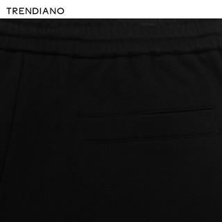 TRENDIANO宽松休闲针织短裤2024年春新款简约百搭运动男裤五分裤 黑色 M