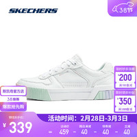 斯凯奇（Skechers）白色板鞋女款多彩色2024年冬季休闲运动鞋舒适透气 185090 白色/多彩色/WMLT