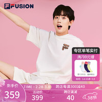 斐乐（FILA）FUSION斐乐短袖T恤宽松纯棉运动上衣冰淇淋 乳糖色-BG（宽松版型） 185/104A/XXL