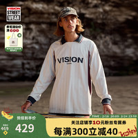 VISION STREET WEAR【24春】美式复古长袖球衣套头速干运动Polo衫男女同款款 米白色 XS