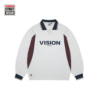 VISION STREET WEAR【24春】美式复古长袖球衣套头速干运动Polo衫男女同款款 米白色 XS