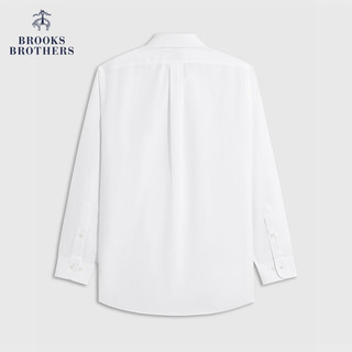 布克兄弟（BrooksBrothers）男士24品棉质宽距领牛津纺免烫修身长袖正装衬衫 1001-白色 15/2/H