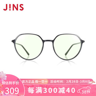 睛姿（JINS）40%防蓝光眼镜防辐射日用TR90皇冠框电脑护目镜升级FPC22S001 94黑色