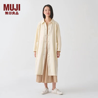 无印良品 無印良品 MUJI IDEE 女式 平纹 长款外套 风衣大衣女春季 GAD01C4S 米白色 M （155/80A）
