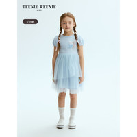 Teenie Weenie Kids小熊童装24春夏女童拼接网纱公主袖连衣裙 浅粉色 140cm