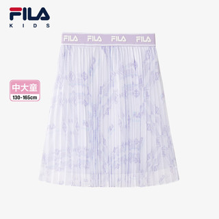 FILA 斐乐儿童服装2024春冬女中大童短裙梭织半裙 标准白-WT 140