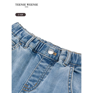 Teenie Weenie Kids小熊童装24春季男童简约休闲松紧腰牛仔裤 蓝色 130cm