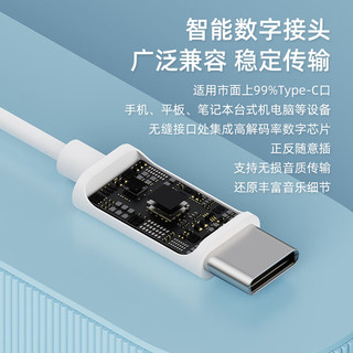 兰士顿 适用于苹果15耳机有线type-c iphone15/promax/puls手机USB-C系列平板ipad适用于小米华为手机 【白色】适用苹果15丨type-c