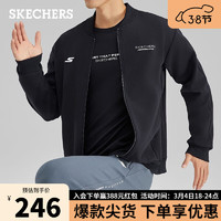SKECHERS 斯凯奇 男士舒适针织外套P423M096 碳黑/0018 M