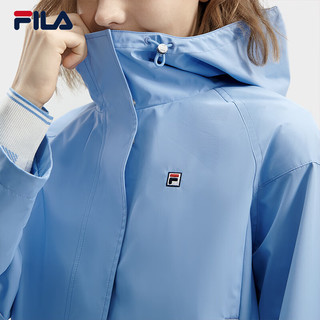 FILA 斐乐女士梭织外套2024春时尚休闲连帽短款风衣夹克 云山蓝-BU 180/96A/XXL