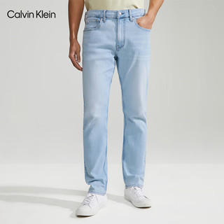 Calvin Klein【CK极简裤】Jeans24春夏男士水洗微弹直筒凉感牛仔裤J326326 1AA-牛仔浅蓝 36