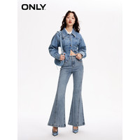 ONLY2024春季百搭高腰高弹力显瘦喇叭裤牛仔裤女124132030 J33 350水洗牛仔蓝 165/68A/M