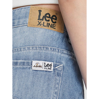 Lee【小刘鸭联名】Lee24早春428舒适高腰直脚天丝中蓝色女牛仔裤 中蓝色（裤长30） 25