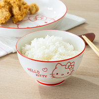 Hello Kitty 三丽鸥家用陶瓷米饭碗单个好看的碗可爱餐具盘子碗组合2024年新款