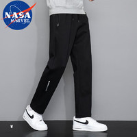 NASA MARVEL 联名休闲男裤夏秋运动休闲舒适亲肤潮流不起球宽松 黑色平口 2XL（140斤-155斤）