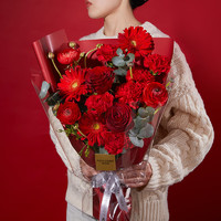 3.8焕新：京东鲜花 三八妇女节38女神节礼物玫瑰（包装纸随机）