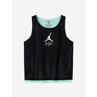 NIKE JORDAN 耐克AJ童装男童双面穿篮球背心2024夏季儿童网眼透气上衣 正黑色 110/56(5)