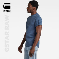 G-STAR RAW2024夏季t恤男短袖新字母设计舒适宽松罗纹圆领纯棉t恤D24780 复古藏蓝 S