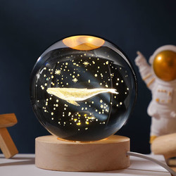 卡芬蒂 水晶球小夜灯创意摆件 鲸鱼 6CM+底座（暖光）