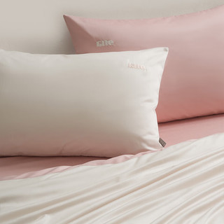 ELLE DECO轻奢天丝棉刺绣四件套纯棉简约床单加厚被套床上用品 草莓牛乳 1.8-2.0m床单款(220x240cm被芯)